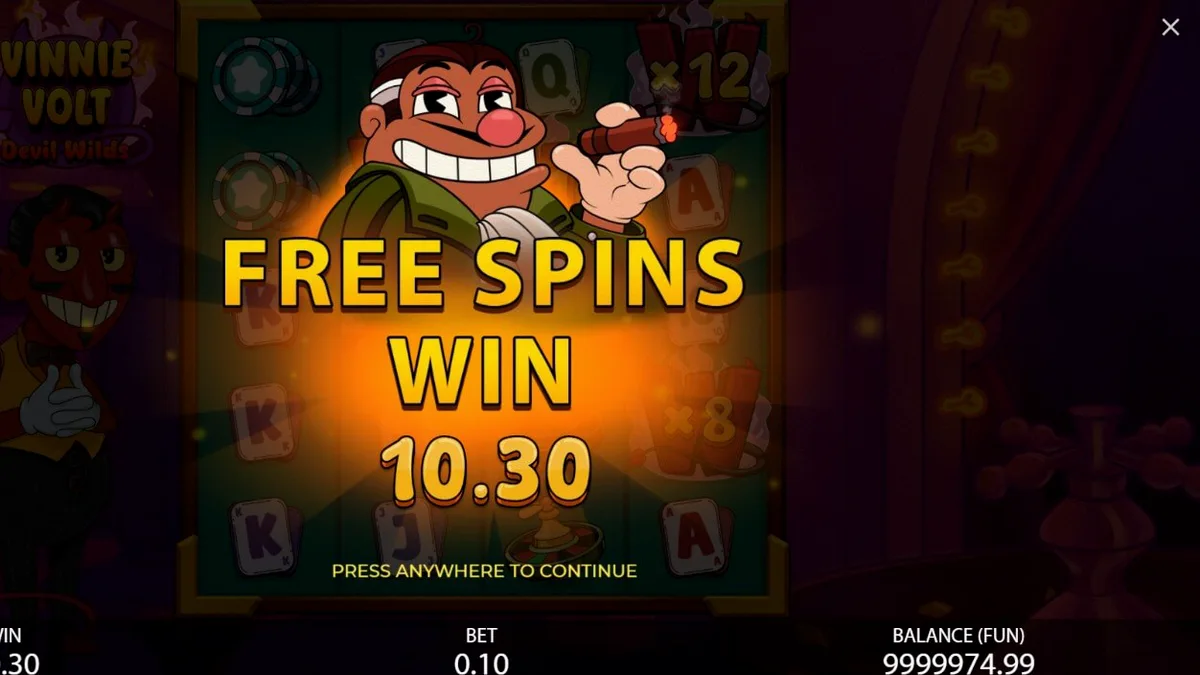 Vinnie Volt: Devil Wilds slot dengan tema kartun iblis dan kasino vintage